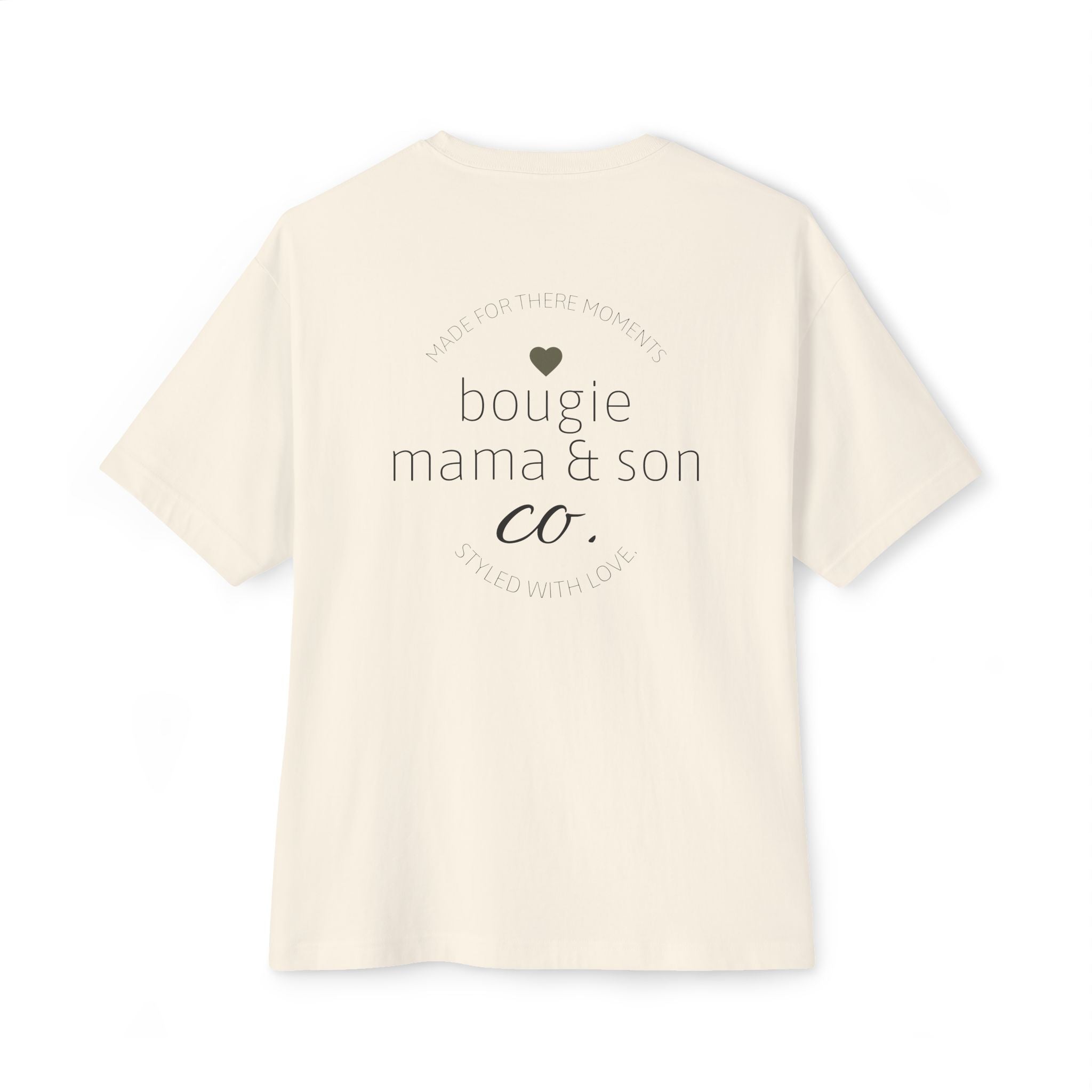 Bougie Mama & Son Tee — Oversized Boxy Cotton Graphic Shirt