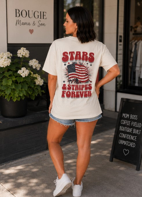 Patriotic 'Stars & Stripes Forever' T-Shirt — Vintage American Flag Graphic