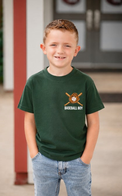 Youth Baseball T-Shirt — "Hustle Hit Never Quit"