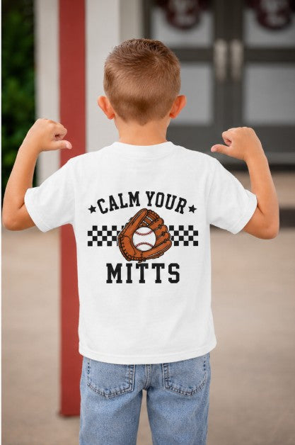 Youth Baseball T-Shirt  "Calm Your Mitts"
