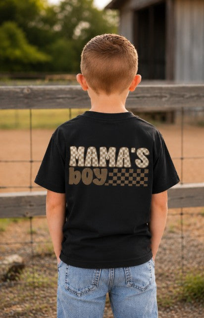 "Mama's Boy" Retro Checker Graphic