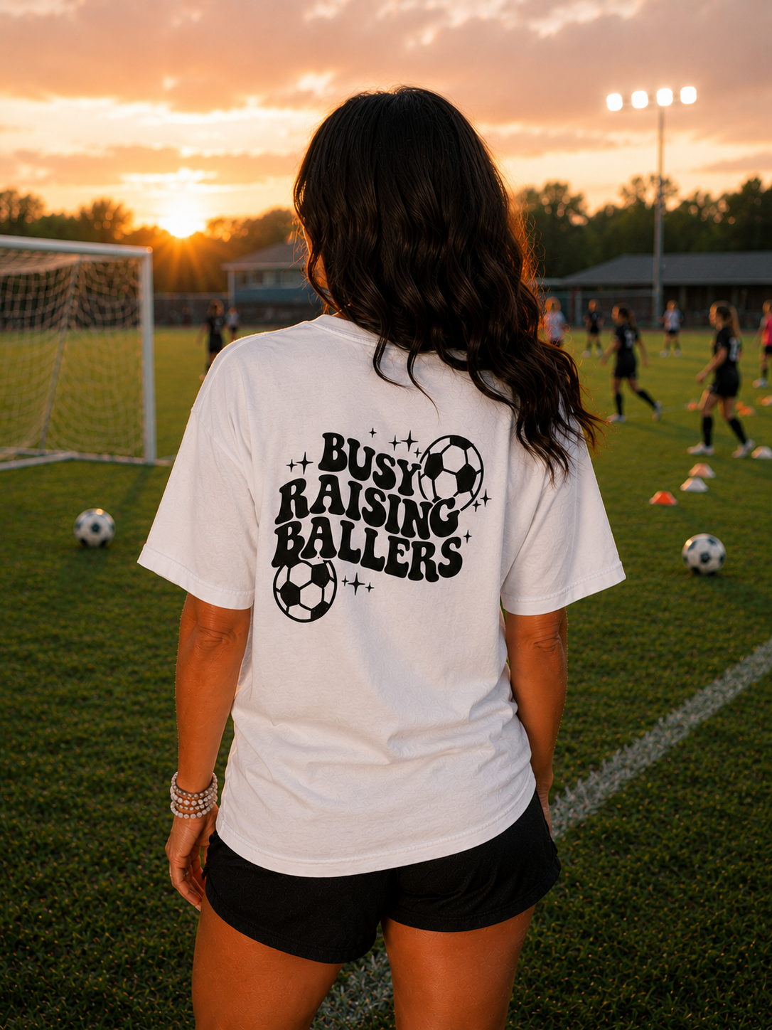 S"Busy Raising Ballers" Soccer Parent T-Shirt