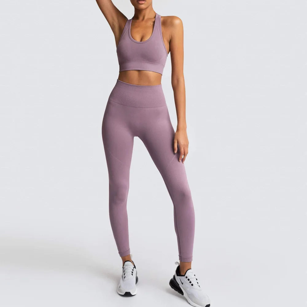 Seamless Blank Yoga Pants Active Wear Gym Sets for Women